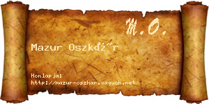 Mazur Oszkár névjegykártya